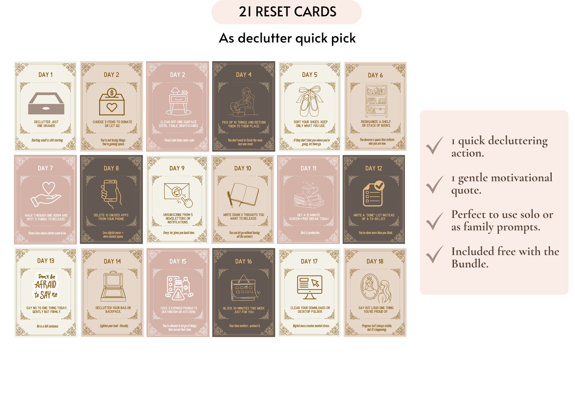The ClearNest Bundle ✨ eBook + 5 Digital Planning Tools + 21 Reset Cards (Bonus)